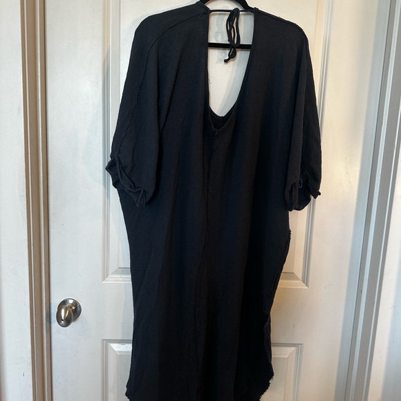 Intimately Free People Texture Oversized Tie  lightweight Cotton Raw Hem Dress,S - Picture 8 of 9